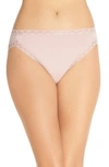 Natori Bliss Lace-trim Cotton French-cut Brief Underwear 152058 In Rose Beige