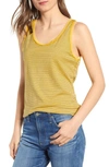 Ag Cambria Stripe Fitted Tank In Sunbaked Golden Ochre