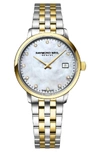 Raymond Weil 5626st97081 Freelancer Two-tone Stainless Steel And Diamond Watch In Silver/ Mop/ Gold
