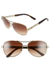 TORY BURCH 59MM AVIATOR SUNGLASSES - GOLD,TY604759-X