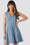 TRENDYOL DENIM MINI DRESS BLUE