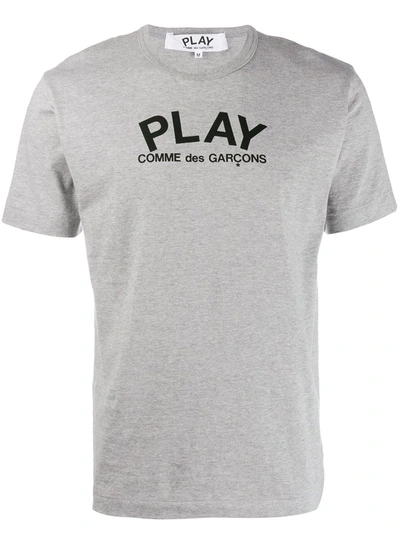 Comme Des Garçons Play Man T-shirt Light Grey Size Xxl Cotton In Gray