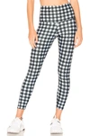 Onzie High Basic Midi Legging In Black. In Gingham