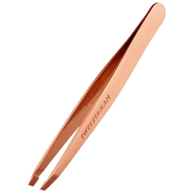 TWEEZERMAN STAINLESS STEEL SLANT TWEEZER ROSE GOLD 8.97 OZ,P375640