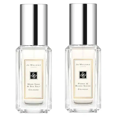 JO MALONE LONDON WOOD SAGE & SEA SALT/ PEONY & BLUSH SUEDE MINI SET 2 X 0.3OZ/9ML,P445101