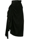 AGANOVICH AGANOVICH DRAPED SKIRT - 黑色