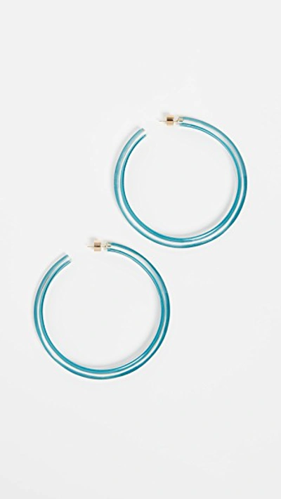 Alison Lou Large Jelly Hoops In Teal