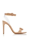 ALEXANDRE BIRMAN VICKY KNOTTED LEATHER AND PVC SANDALS,699547