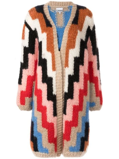 Ganni Julliard Mohair And Wool-blend Cardigan In Multicolour 999