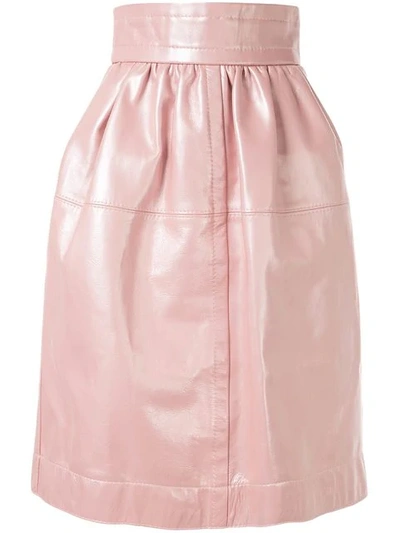 Marc Jacobs Leather Lamb Skin Skirt In Pink