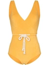 LISA MARIE FERNANDEZ LISA MARIE FERNANDEZ YASMIN BELTED SWIMSUIT - 黄色