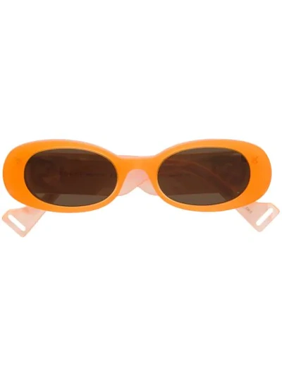 Gucci Oval-frame Acetate Sunglasses In 005 Orange