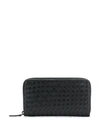 BOTTEGA VENETA BOTTEGA VENETA LONG WOVEN ZIP WALLET - BLACK