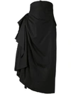 AGANOVICH AGANOVICH DRAPED SKIRT - 黑色