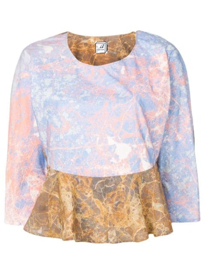 Anntian Marbled Print Blouse - 蓝色 In Blue