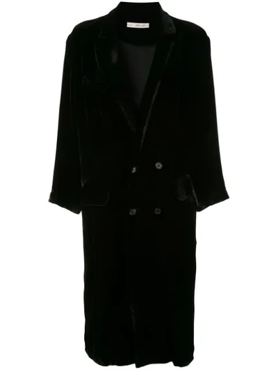 Aleksandr Manamïs Double Breasted Velvet Coat - 黑色 In Black
