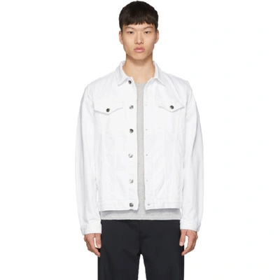 Frame L'homme Collared Denim Jacket In White