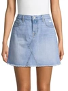 7 FOR ALL MANKIND FRAYED DENIM SKIRT,0400010877634