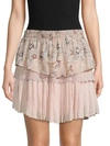 ALLISON NEW YORK Printed Tiered Mini Skirt