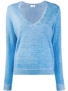 ALLUDE SHEER KNIT SWEATER
