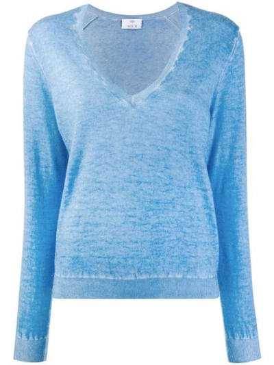 Allude Sheer Knit Jumper In Blue