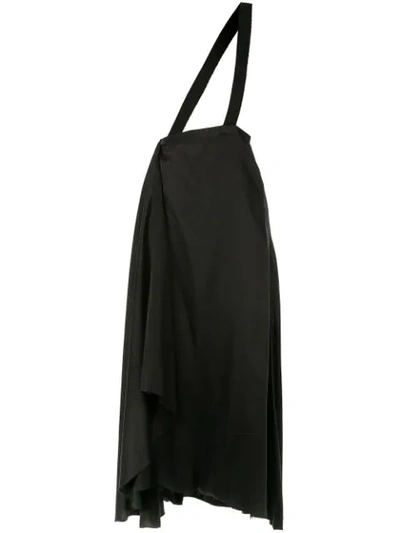 Aganovich Brace Detail Draped Skirt - 黑色 In Black