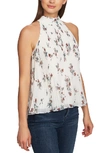 1.state Floral Belle Mix Pleat Halter Top In Soft Ecru Blush