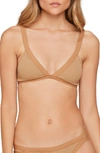 L*space Farrah Ribbed Bikini Top In Camel