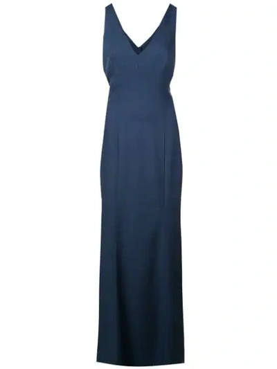 Amsale Long Sleeveless Evening Dress - 蓝色 In Blue