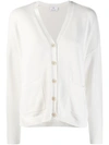 ALLUDE ALLUDE V-NECK CARDIGAN - 白色