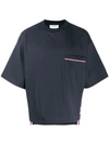 THOM BROWNE OVERSIZED JERSEY POCKET TEE