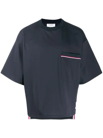 Thom Browne Oversized Jersey Pocket Tee - 蓝色 In Blue