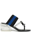 3.1 PHILLIP LIM / フィリップ リム 3.1 PHILLIP LIM WOMAN PVC AND RIBBED-KNIT SANDALS BLACK,3074457345620397813