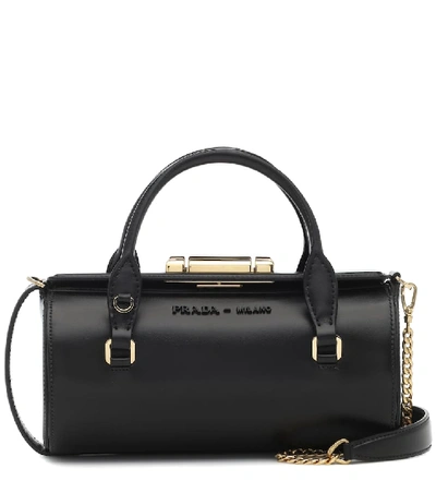 Prada Sybille Leather Shoulder Bag In Black