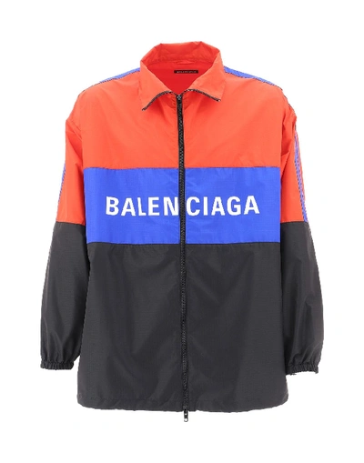 Balenciaga Logo Technical Ripstop Jacket In Red