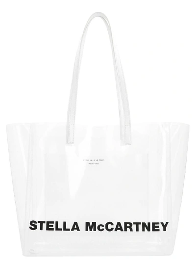 Stella Mccartney Clear Logo Tote - White In No Colour