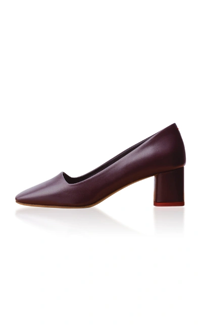 Aeyde Meghan Leather Pumps In Burgundy