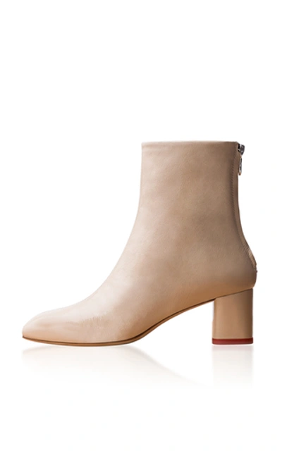 Aeyde Mel Patent Ankle Boots In White