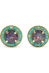 ANDREA FOHRMAN KAT 18-KARAT GOLD, OPAL AND TURQUOISE EARRINGS