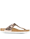 BIRKENSTOCK METALLIC THONG STRAP SANDALS