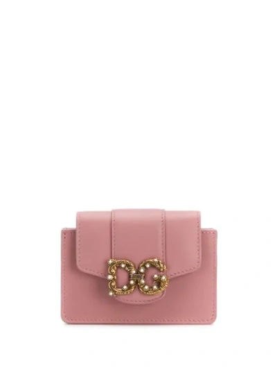 Dolce & Gabbana Dg Amore Cardholder In Pink