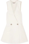 GIVENCHY DOUBLE-BREASTED COTTON-CANVAS PEPLUM VEST