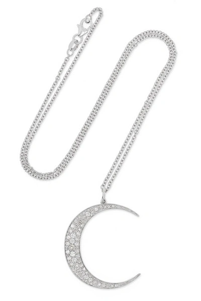 Andrea Fohrman Luna Large 18-karat White Gold Diamond Necklace