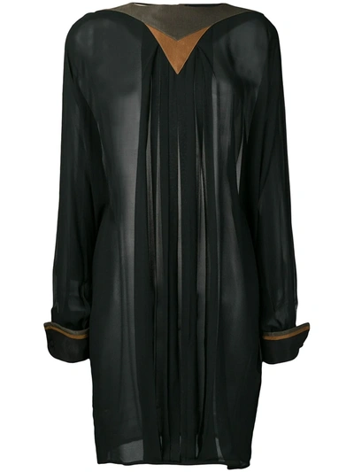 Pre-owned Versace 1980's Long Sleeve Top In Black