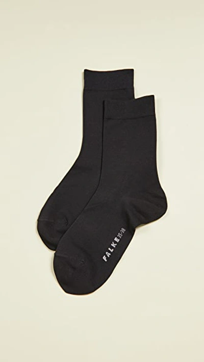 Falke Cotton Touch Ankle Socks In Black