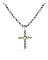David Yurman Petite X Cross With Gold On Chain