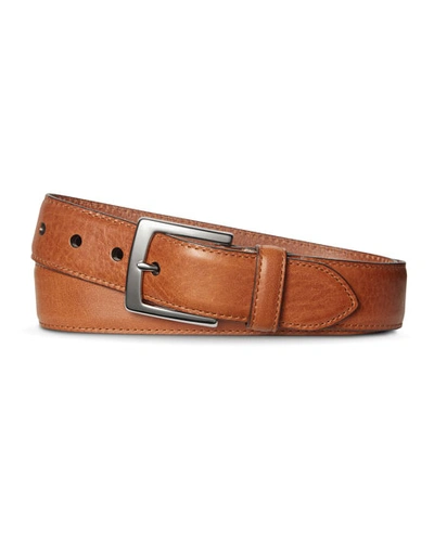 Shinola Signature Leather Bedrock Belt In Bourbon