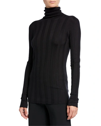 Derek Lam Inez Cashmere-silk Turtleneck Sweater In Black