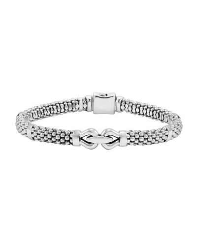 Lagos Derby Small Buckle Sterling Silver Caviar Bracelet