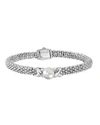 Lagos Sterling Silver Luna Caviar Bracelet With Cultured Freshwater Pearl In Pearl